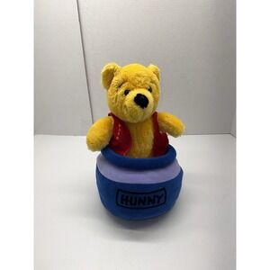 Vintage Winnie the Pooh Plush Sears Exclusive Red Vest Disney With Pot Of Hunny